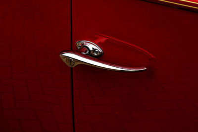 Close-up of red door