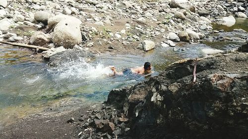 Rocks in water