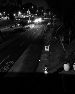 Cars on road at night