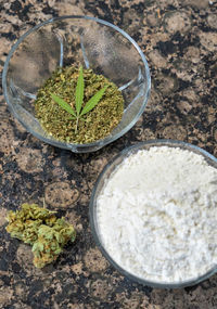 High angle view of vegetables in bowl