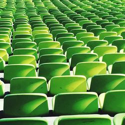 Full frame shot of green empty seats at olympiastadion