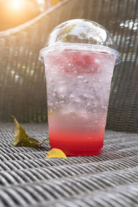 Close-up of drink on table
