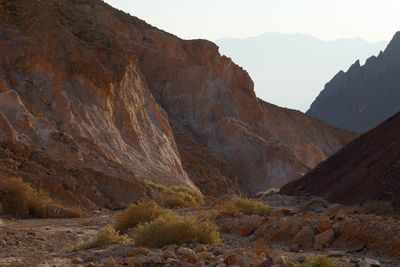 Scenic view of rocky mountains against sky