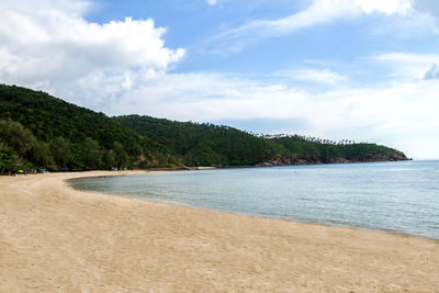 Scenic view of beach against sky