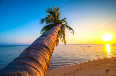 Scenic view of sea against sky at sunset