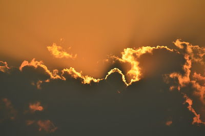 Low angle view of sky during sunset