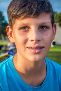 Close-up portrait of smiling boy