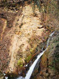 Stream flowing through rocks in forest