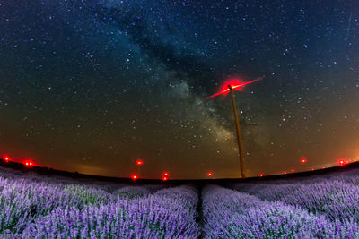 Scenic view of purple sky at night