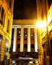 Low angle view of illuminated building