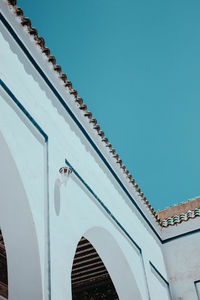 Low angle view of building against clear sky