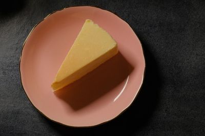 High angle view of orange slices in plate