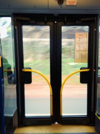 Close-up of train window