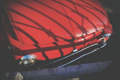 Close-up of red car