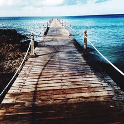 View of pier on sea