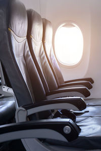 Empty seats in airplane