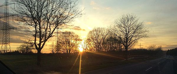 Country road at sunset