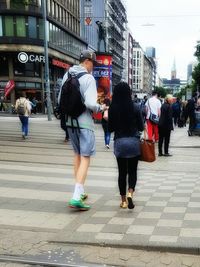 People walking on street