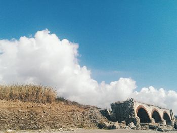 Scenic view of landscape against cloudy sky