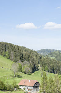 Scenic view of landscape against cloudy sky