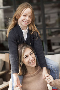 Portrait of happy woman smiling