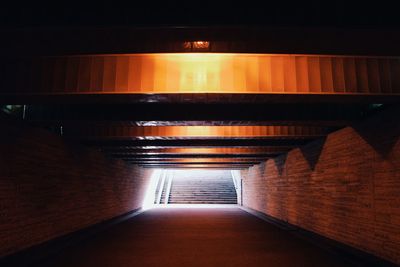 Interior of empty alley