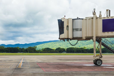 View of airport runway against sky