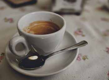 Close-up of coffee on table