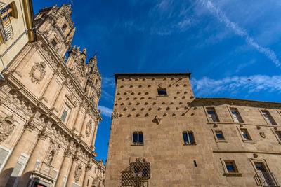 Low angle view of old building against sky