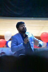 Young man looking away