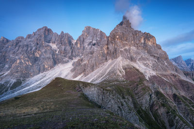 Scenic view of rocky mountains against sky