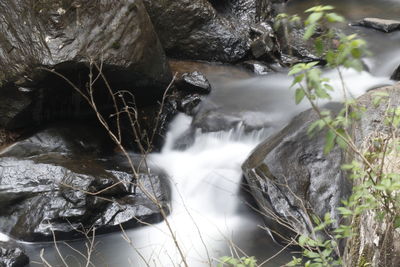 Stream flowing through rocks