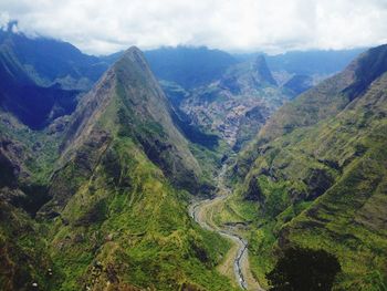 Scenic view of mountains against sky