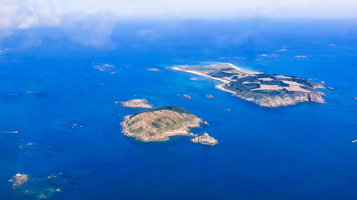 High angle view of island in sea