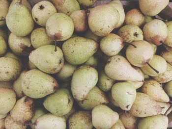 Full frame shot of pears for sale at market
