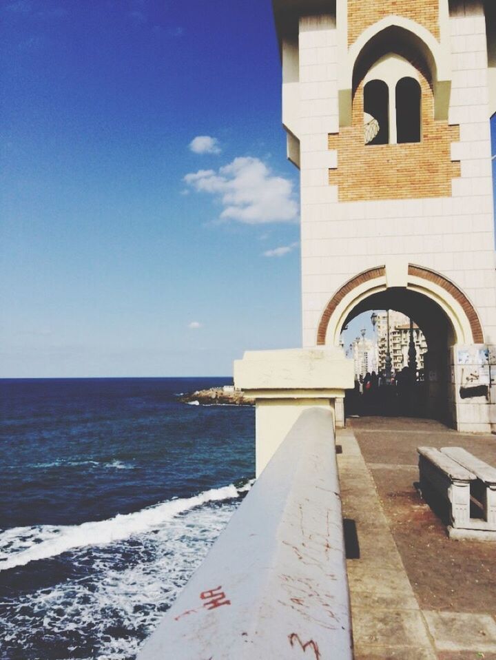 built structure, architecture, sea, day, religion, no people, water, outdoors, building exterior, travel destinations, sky, nature, horizon over water