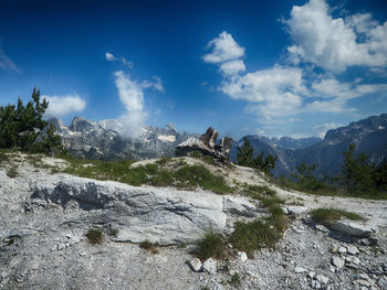 Panoramic view of rocks against sky