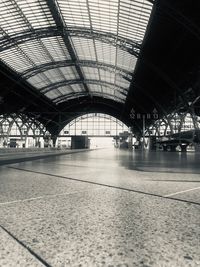 Empty railroad station platform