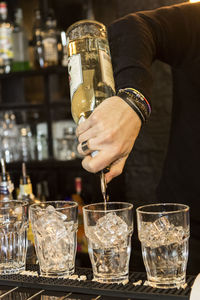 Close-up of beer glass