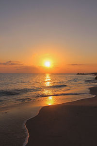 Scenic view of sea during sunset