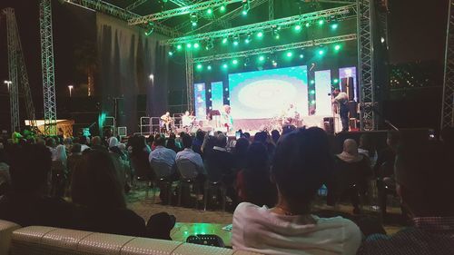 Group of people at music concert