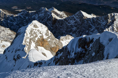 Scenic view of snowcapped mountains