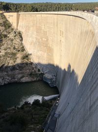 High angle view of dam