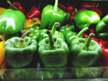 Close-up of bell peppers for sale in market