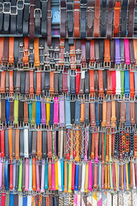 Full frame shot of multi colored belts