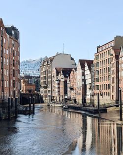 Hamburg, speicherstadt, deichstraße, elbphilharmonie in the background