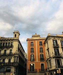 Low angle view of buildings in town