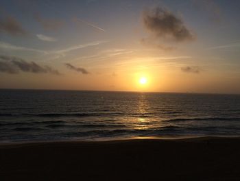 Scenic view of sea at sunset