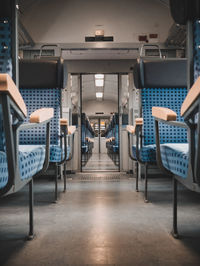 Empty seats in train