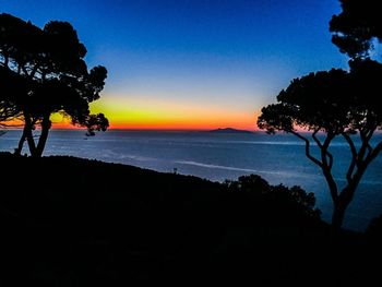 Scenic view of sea at sunset